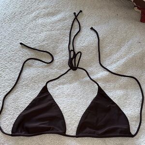 Chocolate brown Triangle Bikini Top